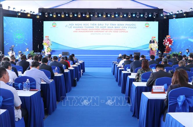 Trong ảnh: Phó Thủ tướng Thường trực Chính phủ Trương Hòa Bình phát biểu tại hội nghị xúc tiến đầu tư Bình Phước. Ảnh: Sỹ Tuyên – TTXVN