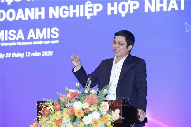 Trong ảnh: Ông Nguyễn Phú Tiến, Phó cục trưởng Cục Tin học hoá (Bộ Thông tin và Truyền thông) phát biểu. Ảnh: Minh Quyết - TTXVN