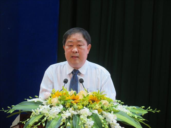 Trong ảnh: Giáo sư Hà Thanh Toàn, Hiệu trưởng Trường Đại học Cần Thơ phát biểu, nhấn mạnh đến lợi thế và thách thức đối với các doanh nghiệp khởi nghiệp trong thời đại công nghệ 4.0. Ảnh: Ánh Tuyết - TTXVN
