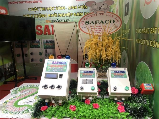 Trong ảnh: Mô hình sản phẩm SAFACO trưng bày tại Cuộc thi SV-STARTUP 2020. Ảnh: TTXVN phát