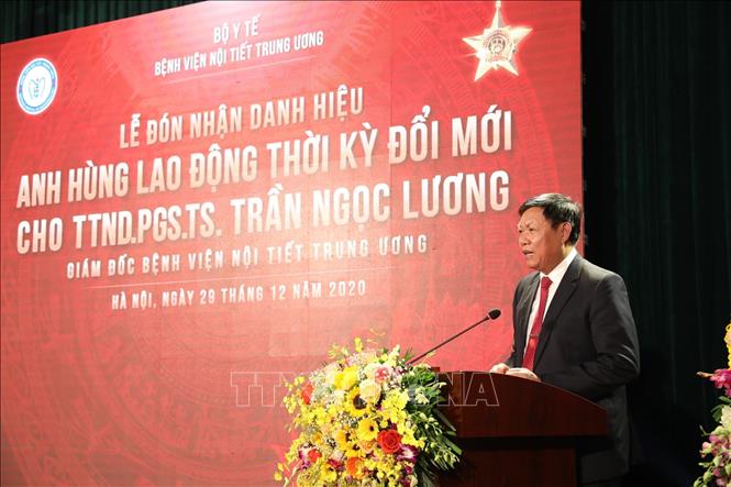 Trong ảnh: Thứ trưởng Bộ Y tế Đỗ Xuân Tuyên phát biểu. Ảnh: Minh Quyết - TTXVN