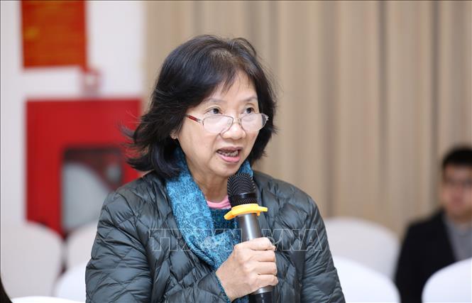 Trong ảnh: Bà Dương Thị Vân, Chủ tịch Hội người khuyết tật Thành phố Hà Nội trình bày tham luận tại Hội nghị. Ảnh: Anh Tuấn – TTXVN