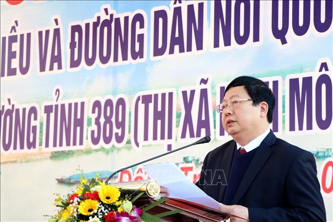 Chủ tịch UBND tỉnh Hải Dương Nguyễn Dương Thái phát biểu tại buổi lễ.
Ảnh: Mạnh Tú - TTXVN