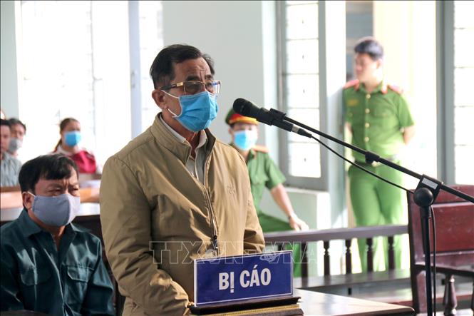 Trong ảnh: Bị cáo Đỗ Ngọc Điệp, nguyên Chủ tịch Ủy ban nhân dân thành phố Phan Thiết tại tòa. Ảnh: Nguyễn Thanh - TTXVN