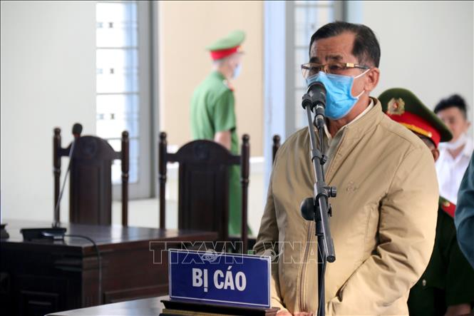 Trong ảnh: Bị cáo Đỗ Ngọc Điệp tại phiên tòa phúc thẩm. Ảnh: Nguyễn Thanh - TTXVN