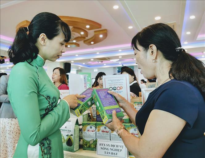 Trong ảnh: Khách hàng tìm hiểu các sản phẩm được giới thiệu tại một sự kiện xúc tiến thương mại ở Cần Thơ năm 2020. Ảnh: Thanh Liêm - TTXVN