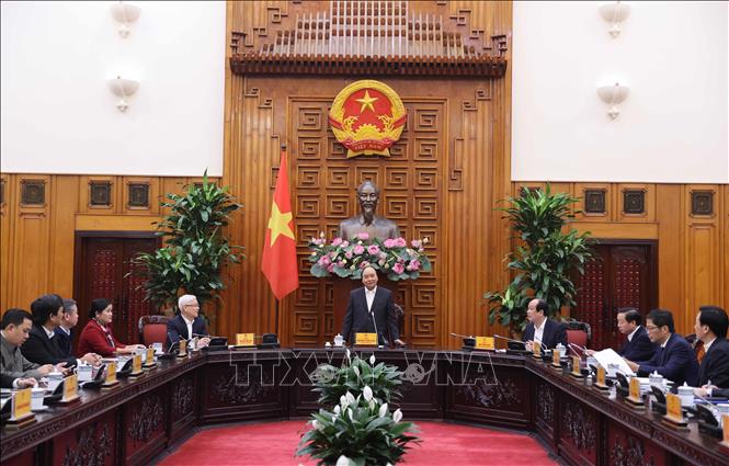 Thủ tướng Nguyễn Xuân Phúc phát biểu tại buổi làm việc. Ảnh: Thống Nhất – TTXVN