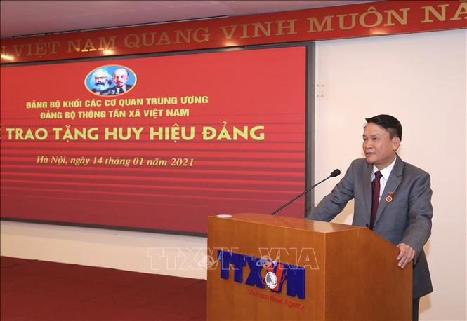 Trong ảnh: Ủy viên Trung ương Đảng, Tổng giám đốc TTXVN Nguyễn Đức Lợi phát biểu tại buổi lễ. Ảnh: Hoàng Hiếu - TTXVN 