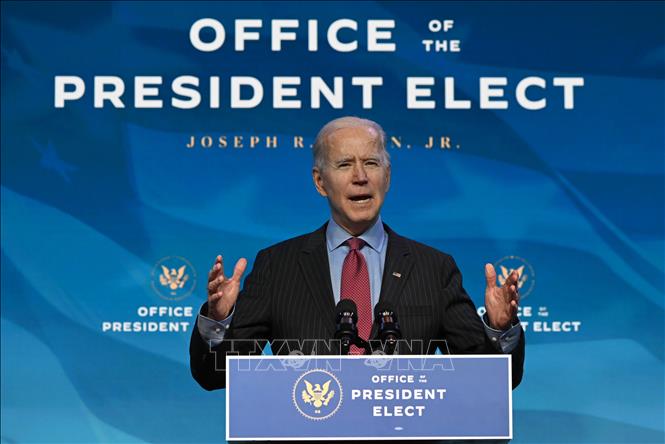 Trong ảnh: Tổng thống Mỹ đắc cử Joe Biden phát biểu tại Wilmington, bang Delaware ngày 8/1/2021. Ảnh: AFP/TTXVN