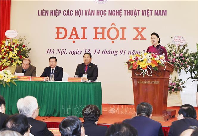 Trong ảnh: Chủ tịch Quốc hội Nguyễn Thị Kim Ngân phát biểu tại Đại hội. Ảnh: Trọng Đức - TTXVN