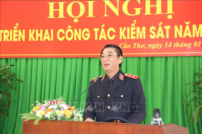 Trong ảnh: Tiến sĩ Lê Thành Dương, Kiểm sát viên Viện Kiểm sát Nhân dân tối cao phát biểu chỉ đạo tại Hội nghị. Ảnh: Ngọc Thiện- TTXVN