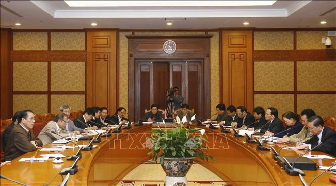 Trong ảnh: Tổng Bí thư Nông Đức Mạnh phát biểu tại cuộc họp Ban Chỉ đạo Trung ương Cuộc vận động “Học tập và làm theo tấm gương đạo đức Hồ Chí Minh”, chuẩn bị cho Hội nghị sơ kết 2 năm thực hiện Cuộc vận động, ngày 7/2/2009. Ảnh: Thống Nhất - TTXVN