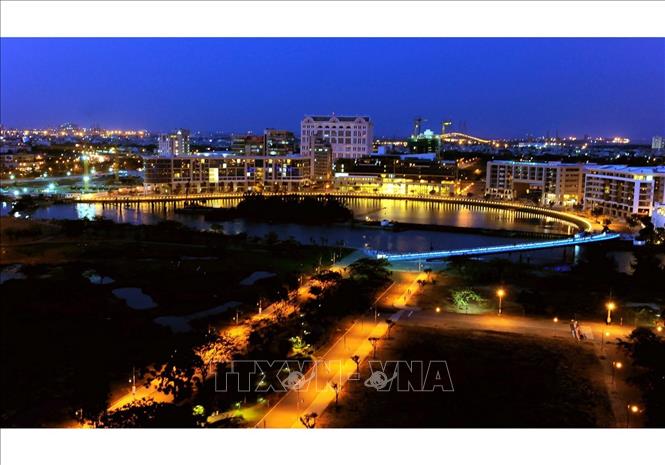 Trong ảnh: Một góc khu đô thị mới Phú Mỹ Hưng tại Quận 7, thành phố Hồ Chí Minh. Ảnh: Kim Phương - TTXVN