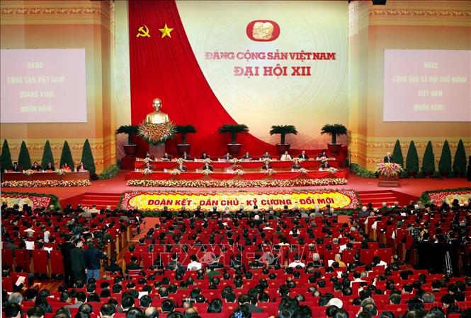 Trong ảnh: Đại hội đại biểu toàn quốc Đảng Cộng sản Việt Nam lần thứ XII (20 - 28/1/2016), tại Hà Nội. Ảnh: Nguyễn Dân – TTXVN