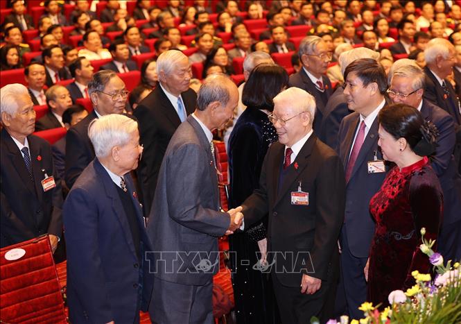 Photo: Party General Secretary and State President Nguyen Phu Trong attends the Congress’s opening session. VNA Photo