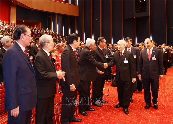 Photo: Party General Secretary and State President Nguyen Phu Trong attends the Congress’s opening session. VNA Photo