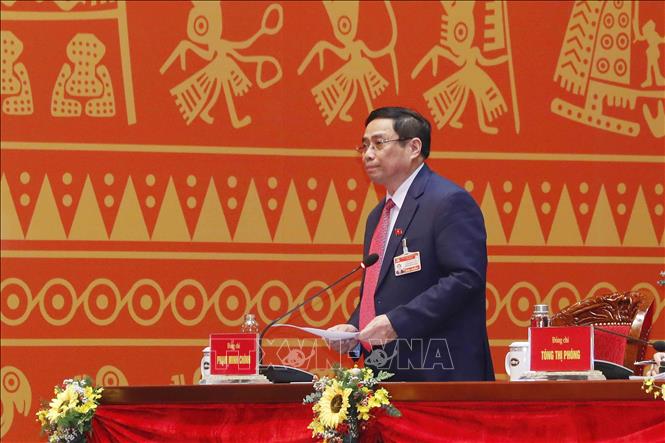 Photo: Pham Minh Chinh, Politburo member, Secretary of the Party Central Committee and Head of the Party Central Committee's Organisation Commission chairs the session. VNA Photo