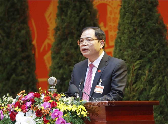 Photo: Minister of Agriculture and Rural Development Nguyen Xuan Cuong, Party Central Committee member, presents a discourse. VNA Photo