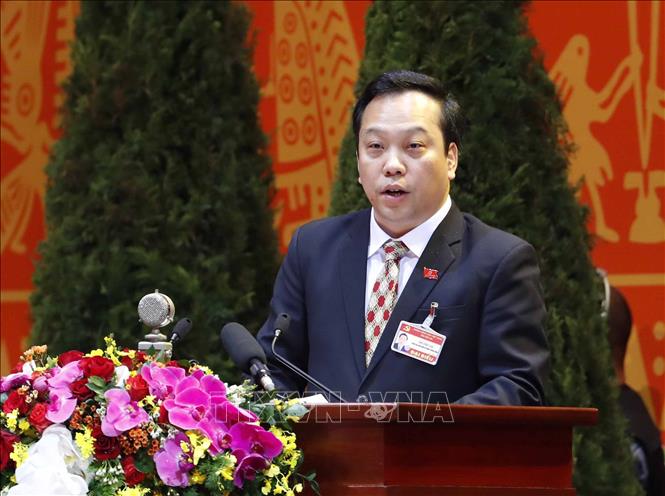 Trong ảnh: Đồng chí Đỗ Việt Hà, Phó Bí thư Đảng ủy Khối các cơ quan Trung ương trình bày tham luận. Ảnh: TTXVN