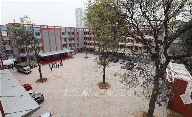 Trong ảnh: Dự kiến trường sẽ triển khai công tác dạy học, đón học sinh tới trường vào ngày thứ hai (1/2). Ảnh: Thanh Tùng - TTXVN