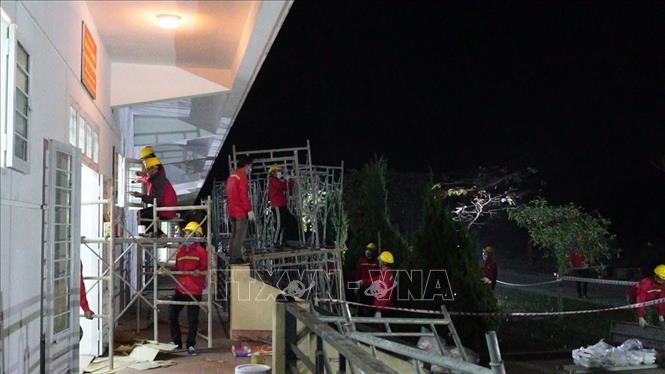 Photo: A corner of Sao Do University is being upgraded for the third field hospital. VNA Photo