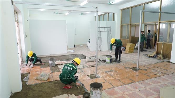 Photo: Sao Do University is being upgraded for the third field hospital. VNA Photo