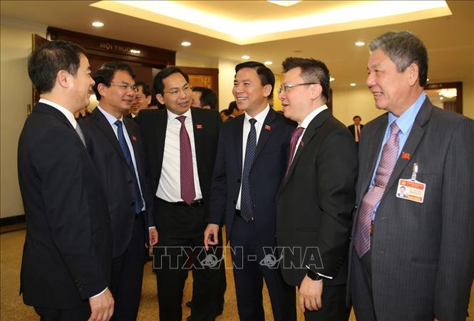 Trong ảnh: Các đồng chí Uỷ viên Trung ương Đảng dự Hội nghị lần thứ nhất Ban Chấp hành Trung ương Đảng khoá XIII, sáng 31/1/2021. Ảnh: TTXVN