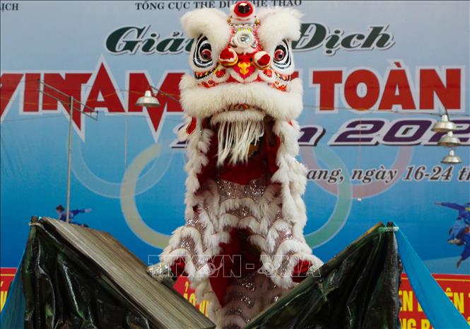 Trong ảnh: Dân gian quan niệm lân là linh vật đem lại may mắn. Ảnh: Hồng Thái - TTXVN