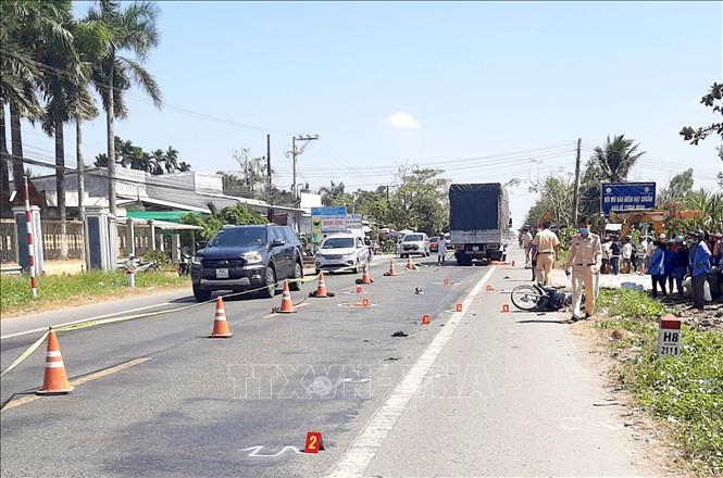 Trong ảnh: Hiện trường vụ tai nạn. Ảnh: Trung Hiếu - TTXVN
