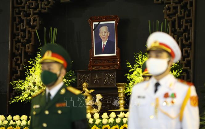 Trong ảnh: Di ảnh đồng chí Trương Vĩnh Trọng tại Nhà tang lễ Quốc gia, số 5 Trần Thánh Tông, thành phố Hà Nội. Ảnh: Văn Điệp - TTXVN