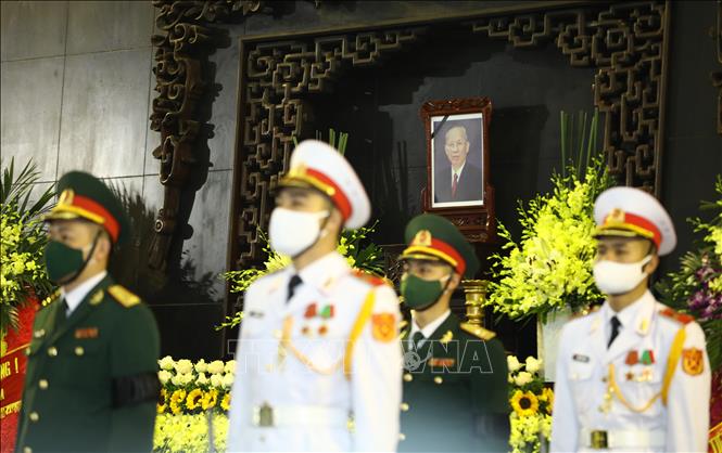 Trong ảnh: Di ảnh đồng chí Trương Vĩnh Trọng tại Nhà tang lễ Quốc gia, số 5 Trần Thánh Tông, thành phố Hà Nội. Ảnh: Văn Điệp - TTXVN
