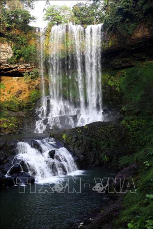 Photo: Dambri Waterfall is some 30m wide. VNA Photo: Huy Hùng