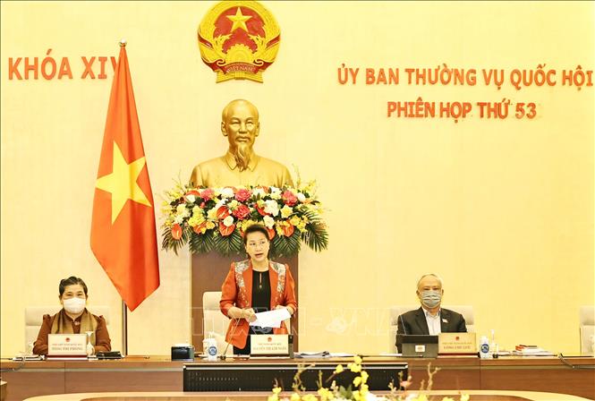 Chủ tịch Quốc hội Nguyễn Thị Kim Ngân chủ trì và phát biểu khai mạc. Ảnh: Trọng Đức - TTXVN