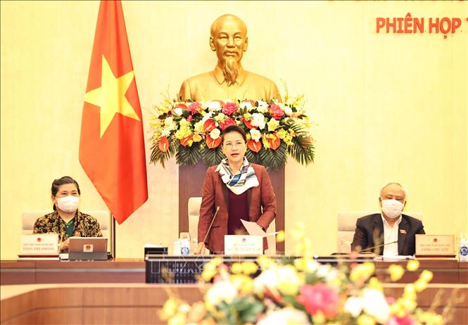 Chủ tịch Quốc hội Nguyễn Thị Kim Ngân phát biểu bế mạc. Ảnh: Trọng Đức - TTXVN