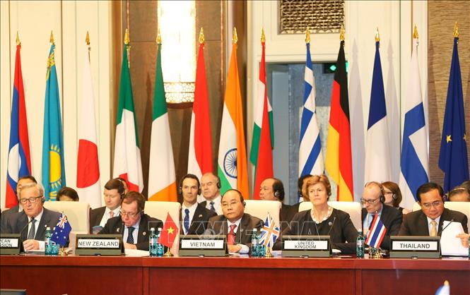 Thủ tướng Nguyễn Xuân Phúc dự Hội nghị Cấp cao Á - Âu lần thứ 11 (ASEM 11), sáng 15/7/2016, tại thủ đô Ulaan Baator, Mông Cổ. Ảnh: Thống Nhất - TTXVN