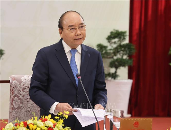 Trong ảnh: Thủ tướng Nguyễn Xuân Phúc phát biểu tại cuộc “Đối thoại 2045”. Ảnh: Thống Nhất - TTXVN