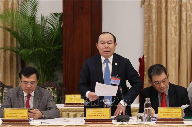 Trong ảnh: Ông Nguyễn Ngọc Bảo, Chủ tịch Liên minh HTX Việt Nam phát biểu. Ảnh: Thống Nhất - TTXVN
