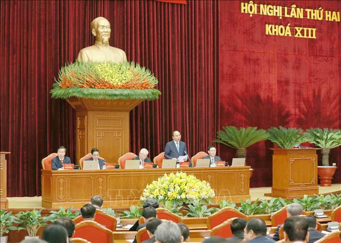 Trong ảnh: Thủ tướng Chính phủ Nguyễn Xuân Phúc điều hành phiên khai mạc Hội nghị. Ảnh: Phương Hoa - TTXVN