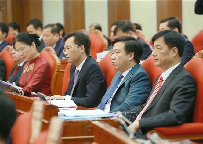 Trong ảnh: Các đồng chí Ủy viên Trung ương dự Hội nghị. Ảnh: Phương Hoa - TTXVN