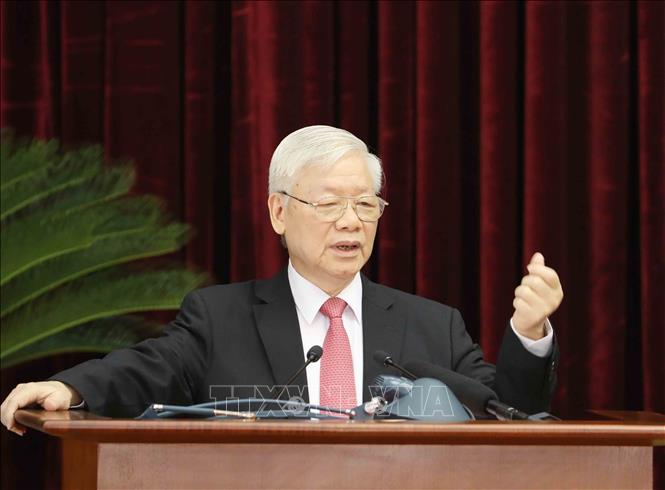 Trong ảnh: Tổng Bí thư, Chủ tịch nước Nguyễn Phú Trọng phát biểu khai mạc Hội nghị. Ảnh: Phương Hoa - TTXVN