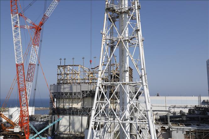 Trong ảnh: Lò phản ứng số 1 của Nhà máy Điện hạt nhân Fukushima số 1 tại thời điểm tháng 10/2019. Ảnh: Đào Thanh Tùng/phóng viên TTXVN tại Nhật Bản