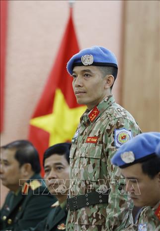Photo: Lieut. Col Tran Duc Huong at the ceremony. VNA Photo: Dương Giang 