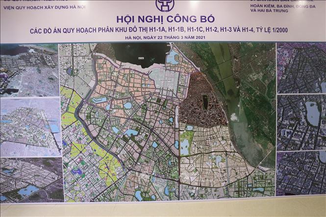 Trong ảnh: Phối cảnh quy hoạch phân khu tỷ lệ 1/2000 của 4 quận nội đô lịch sử Hà Nội. Ảnh Mạnh Khánh-TTXVN