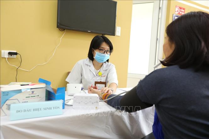 Trong ảnh: Khám sàng lọc, xét tuyển cho các tình nguyện viên tham gia tiêm thử nghiệm đợt 1. Ảnh: Minh Quyết - TTXVN
