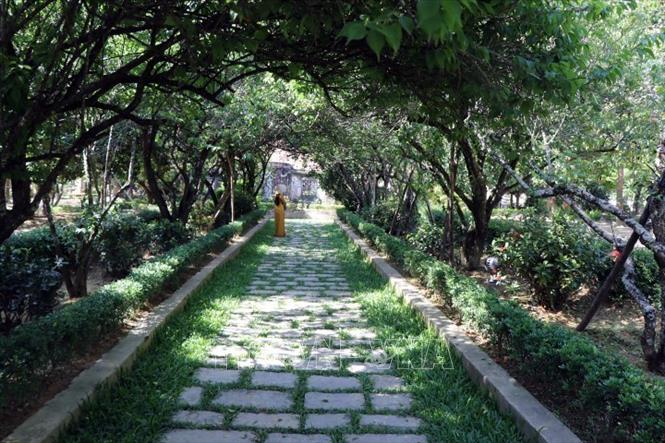 Photo: The beautiful garden in campus of An Hien ancient house. VNA Photo: Đỗ Trưởng