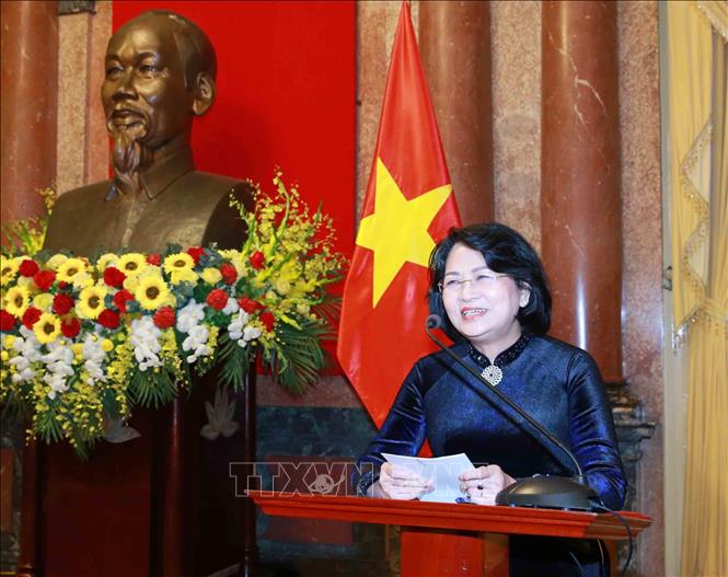 Phó Chủ tịch nước Đặng Thị Ngọc Thịnh phát biểu tại Lễ công bố. Ảnh: Phương Hoa - TTXVN