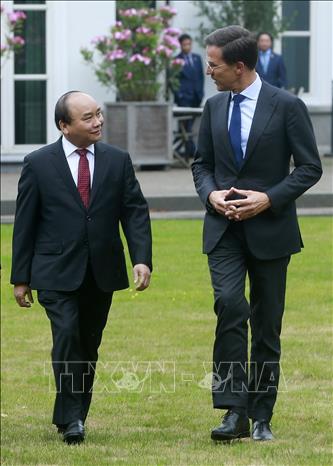 Trong ảnh: Thủ tướng Nguyễn Xuân Phúc gặp Thủ tướng Mark Rutte trong chuyến thăm chính thức Hà Lan, tháng 7/2017. Ảnh: Thống Nhất-TTXVN