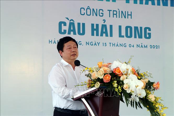 Trong ảnh: Chủ tịch UBND tỉnh Hải Dương Nguyễn Dương Thái phát biểu tại buổi lễ. Ảnh: Mạnh Tú - TTXVN