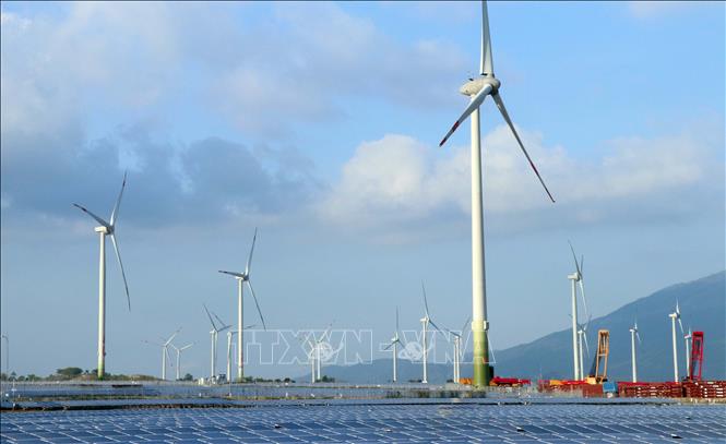 Photo: The Trungnam Wind Power Plant in Thuan Bac district. VNA Photo: Công Thử