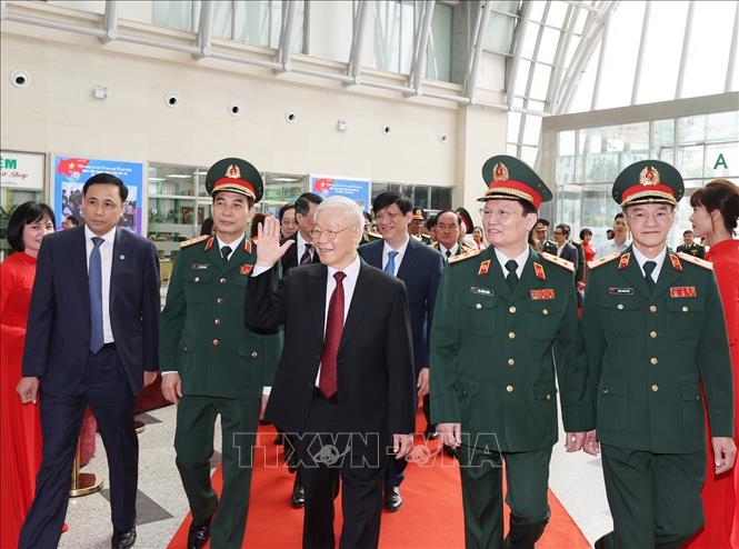 Tổng Bí thư Nguyễn Phú Trọng, Bí thư Quân ủy Trung ương đến dự Lễ kỷ niệm. Ảnh: Trí Dũng – TTXVN